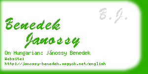 benedek janossy business card